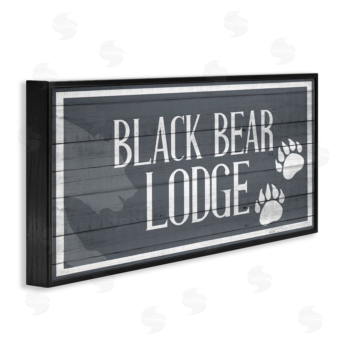 Kim Allen Black Bear Lodge Sign Rustic Animal Footprints