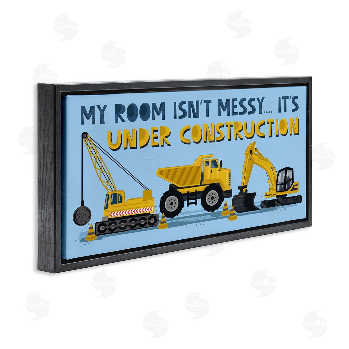 Lisa Perry Whitebutton My Room's Under Construction Kids' Sign Yellow Vehicles