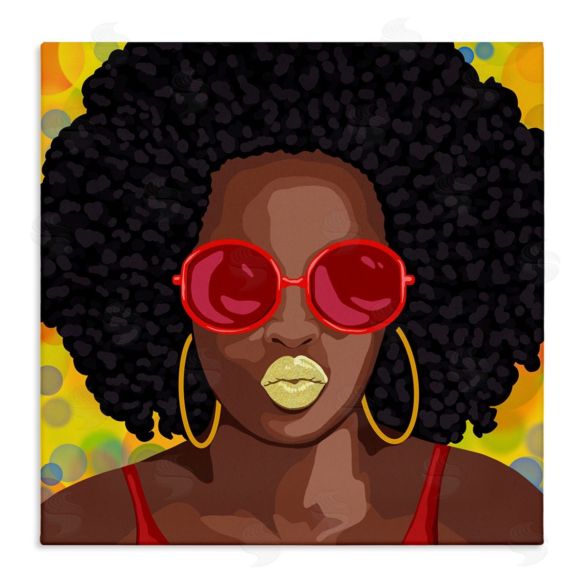 Marcus Prime Modern Glamour Pop Cosmetic Female Portrait Bold Lips Stretched Canvas Wall Art Print