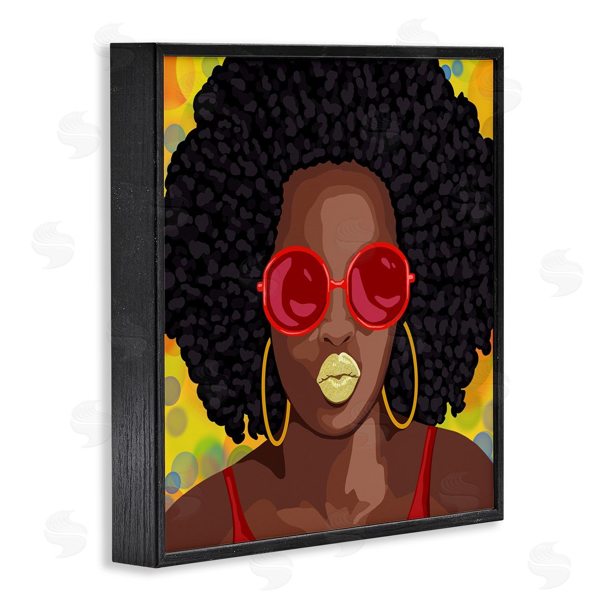 Marcus Prime Modern Glamour Pop Cosmetic Female Portrait Bold Lips Black Framed Glicee Wall Art Print