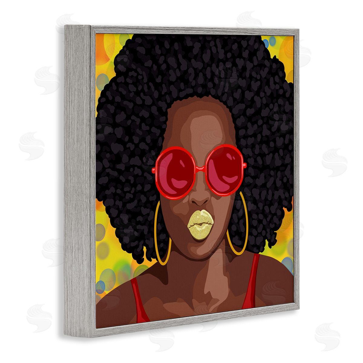 Marcus Prime Modern Glamour Pop Cosmetic Female Portrait Bold Lips Gray Framed Glicee Wall Art Print