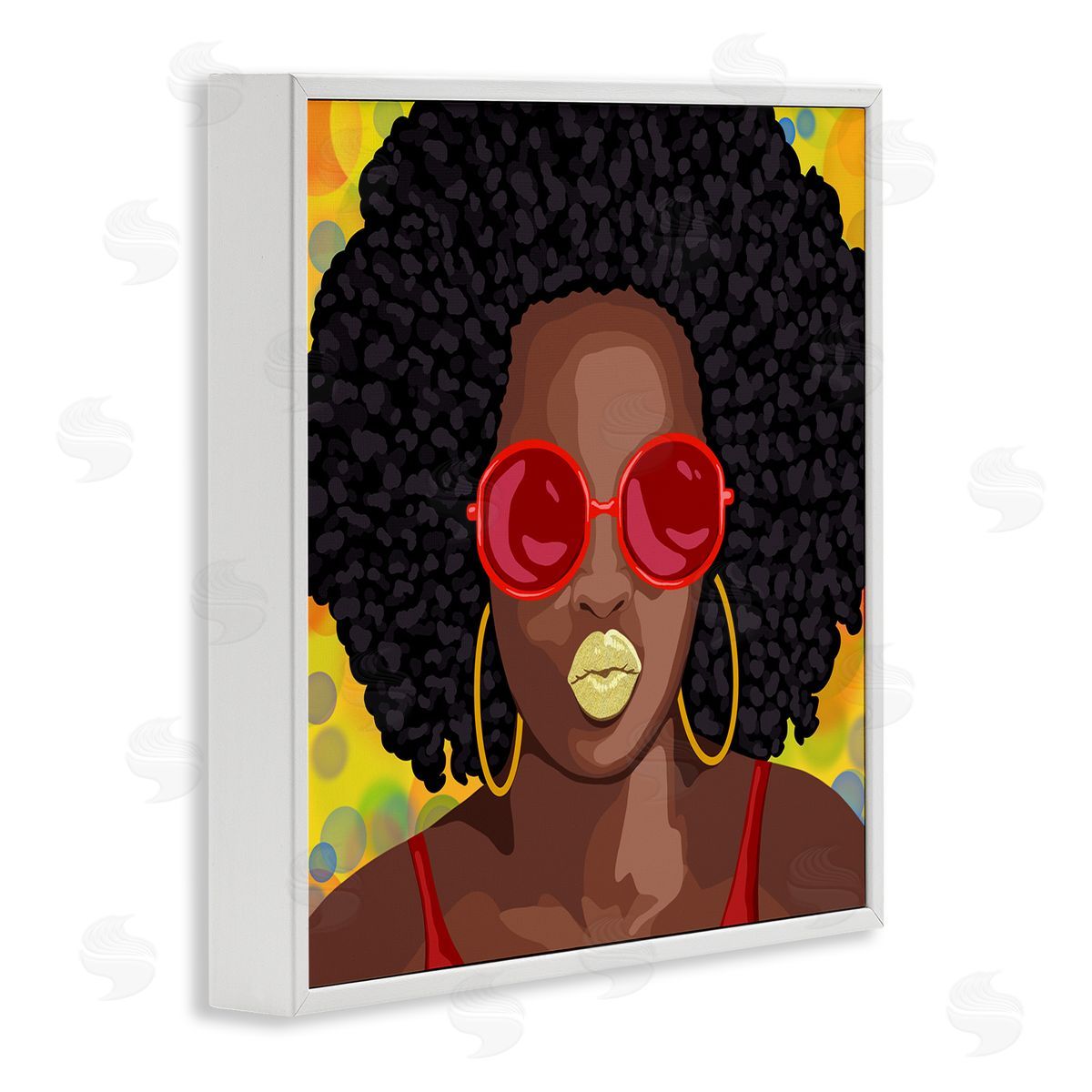 Marcus Prime Modern Glamour Pop Cosmetic Female Portrait Bold Lips White Framed Glicee Wall Art Print