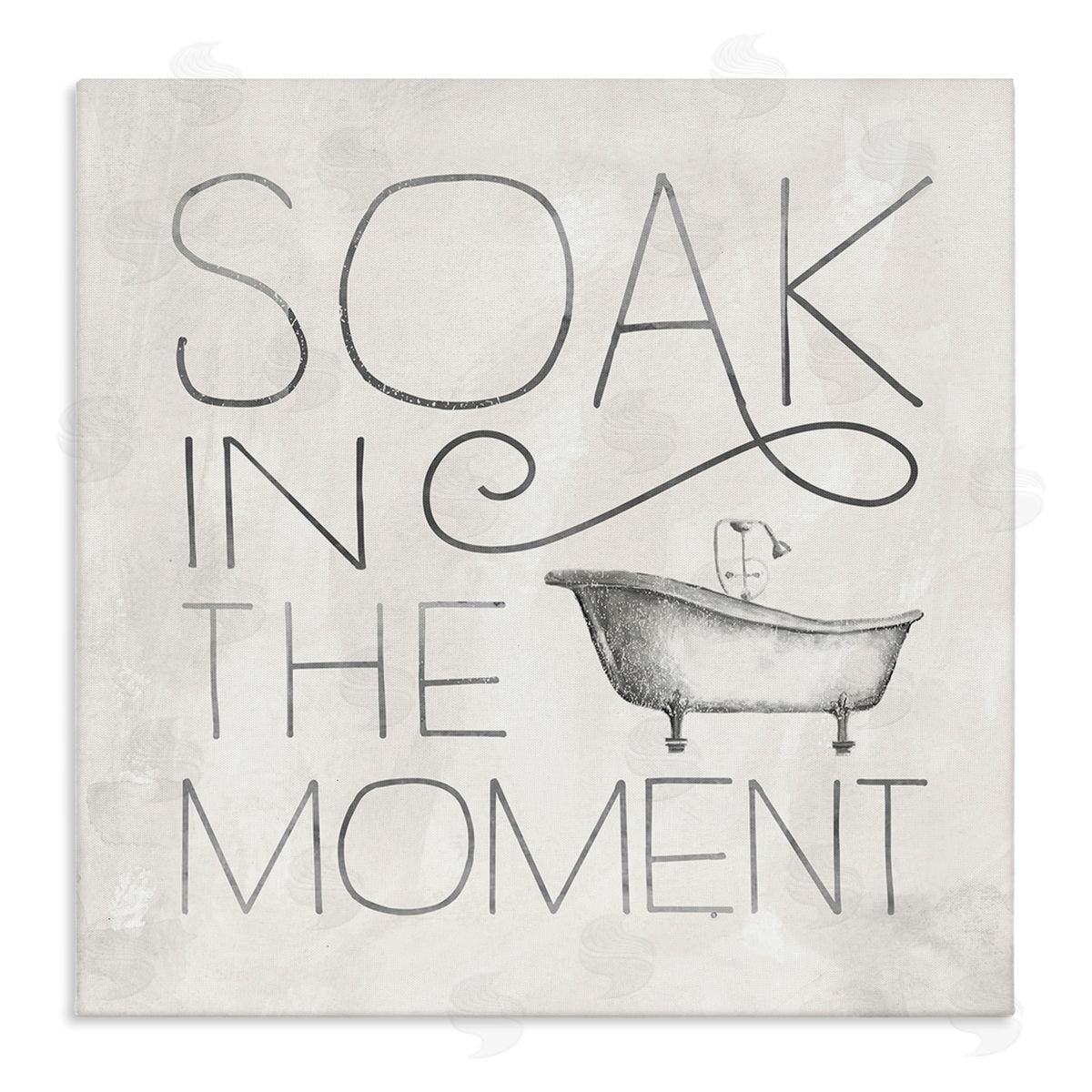 Vintage Bathroom Soak Phrase Canvas Wall Art, Home Decor by Nina Pierce