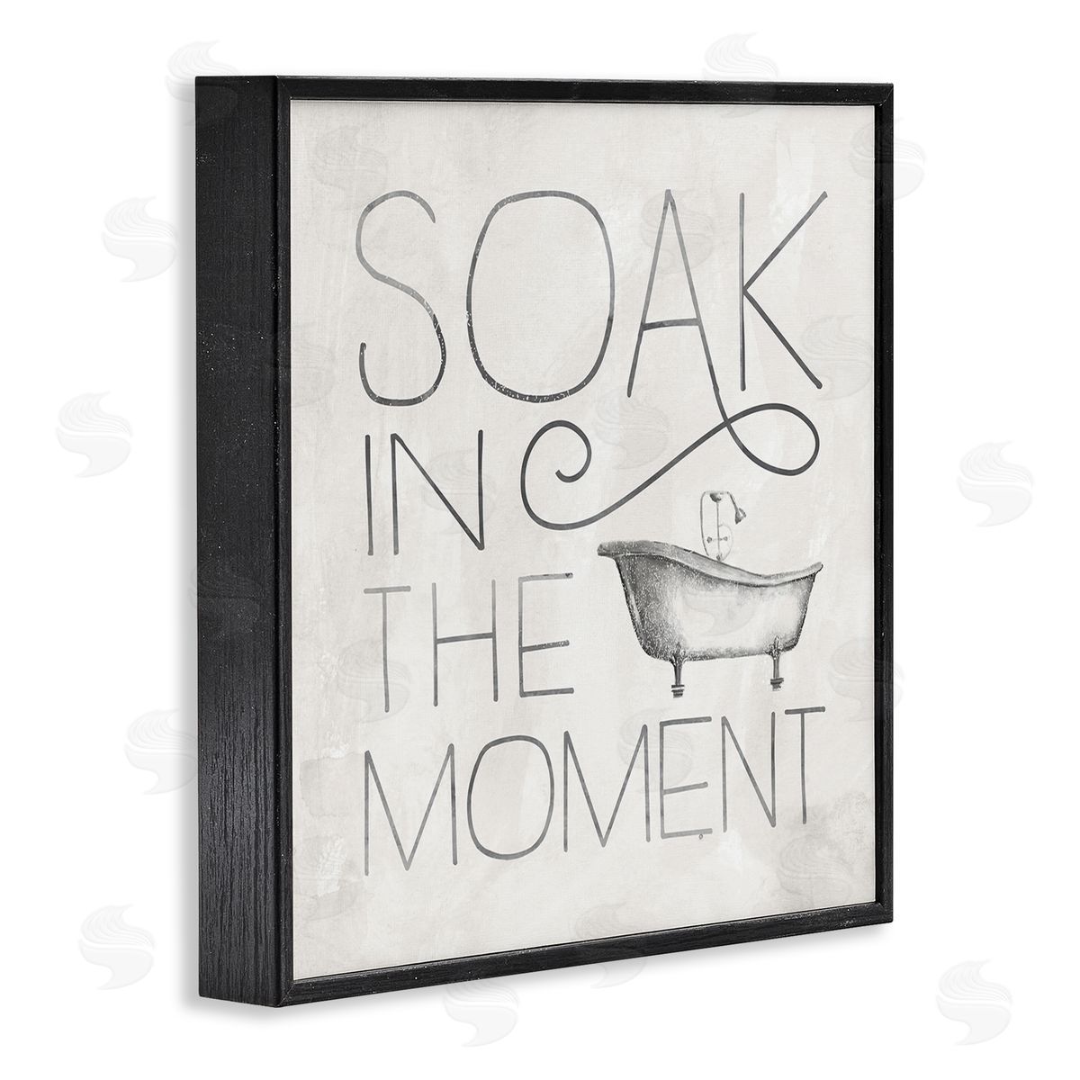 Vintage Bathroom Soak Phrase Black Frame Print Wall Art, Home Decor by Nina Pierce