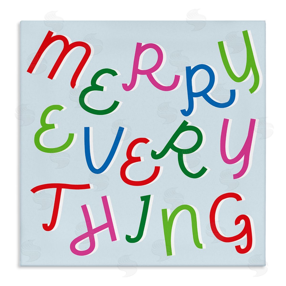 Stupell Studio Merry Everything Fun Whimsical Typography Bold Christmas Stretched Canvas Wall Art Print