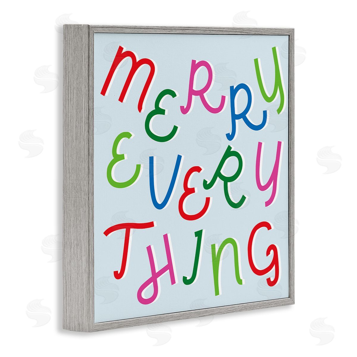 Stupell Studio Merry Everything Fun Whimsical Typography Bold Christmas Gray Framed Glicee Wall Art Print