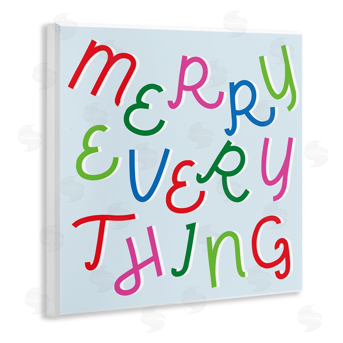 Stupell Studio Merry Everything Fun Whimsical Typography Bold Christmas Wooden Wall Plaque Art Print