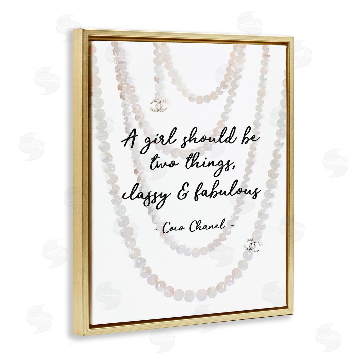 Classy & Fabulous Fashion Quote Gold Floating Frame Canvas Wall Art, Home Decor by Amanda Greenwood