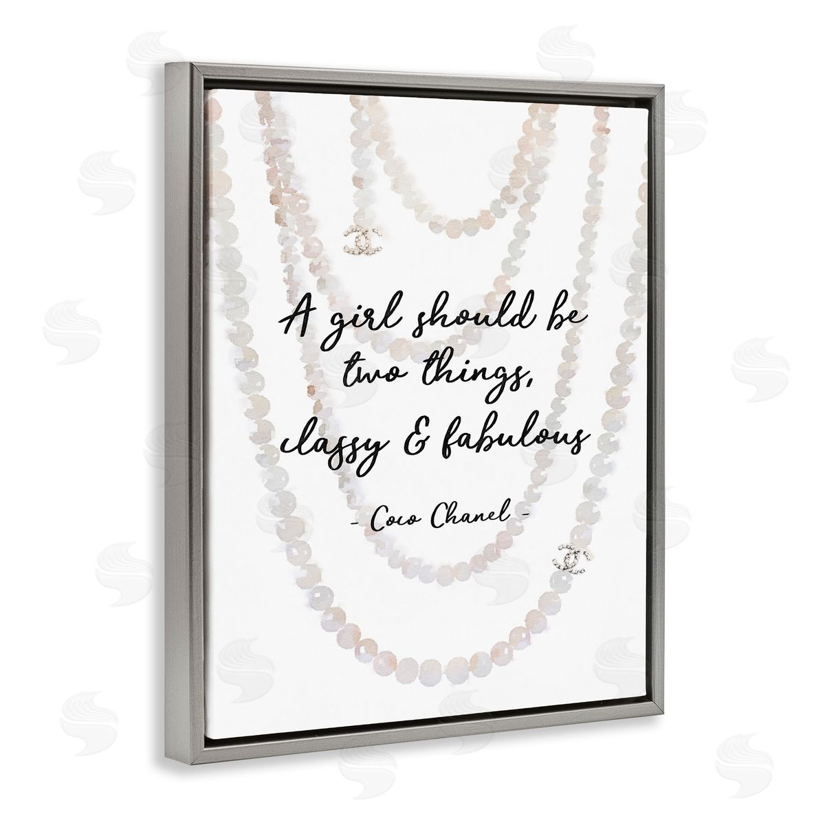 Classy & Fabulous Fashion Quote Grey Floating Frame Canvas Wall Art, Home Decor by Amanda Greenwood