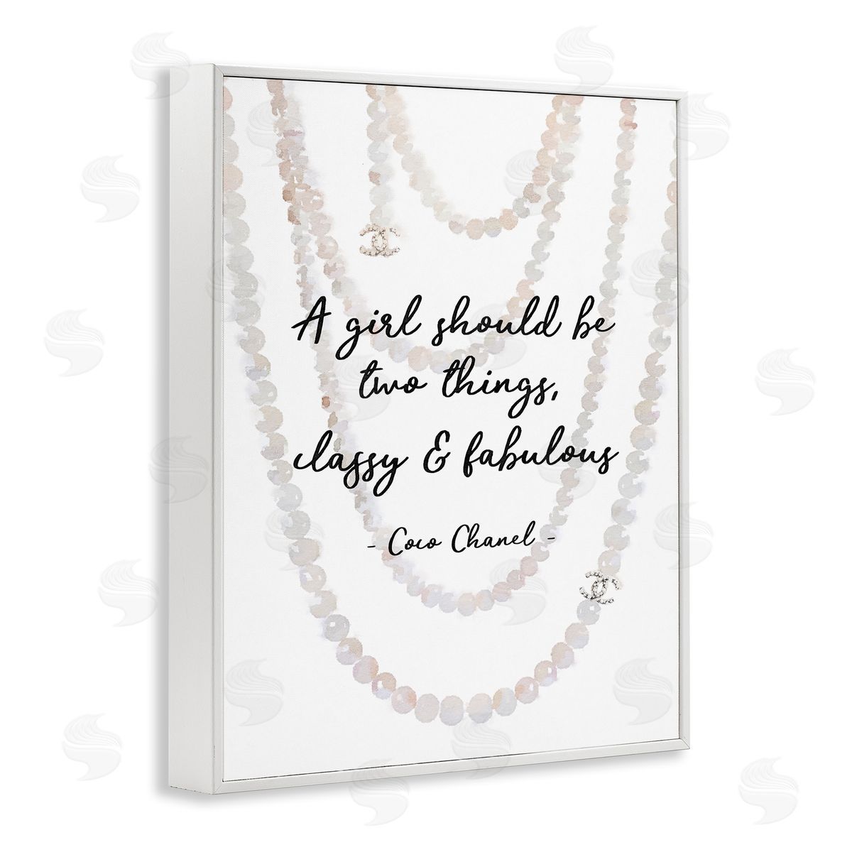 Classy & Fabulous Fashion Quote White Frame Print Wall Art, Home Decor by Amanda Greenwood