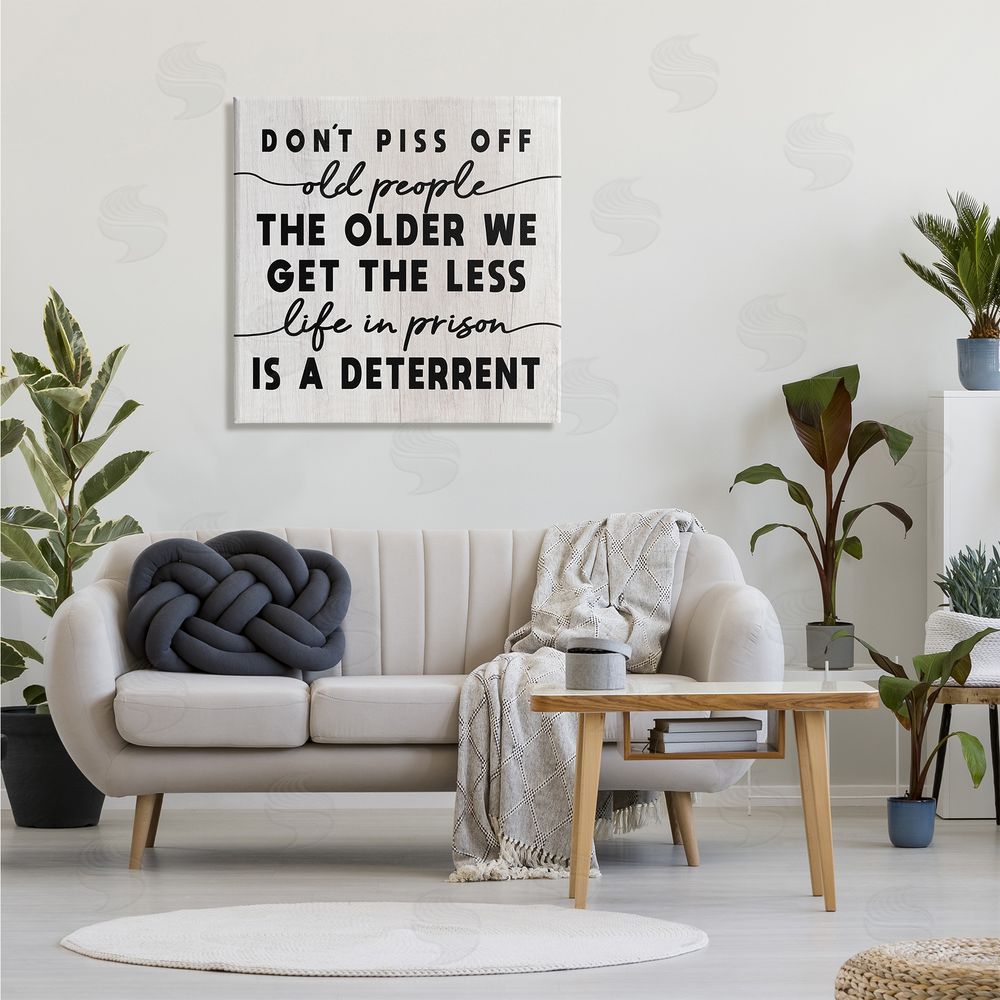 Stupell Studio Older We Get Less Life In Prison Humor Canvas Wall Art in Room