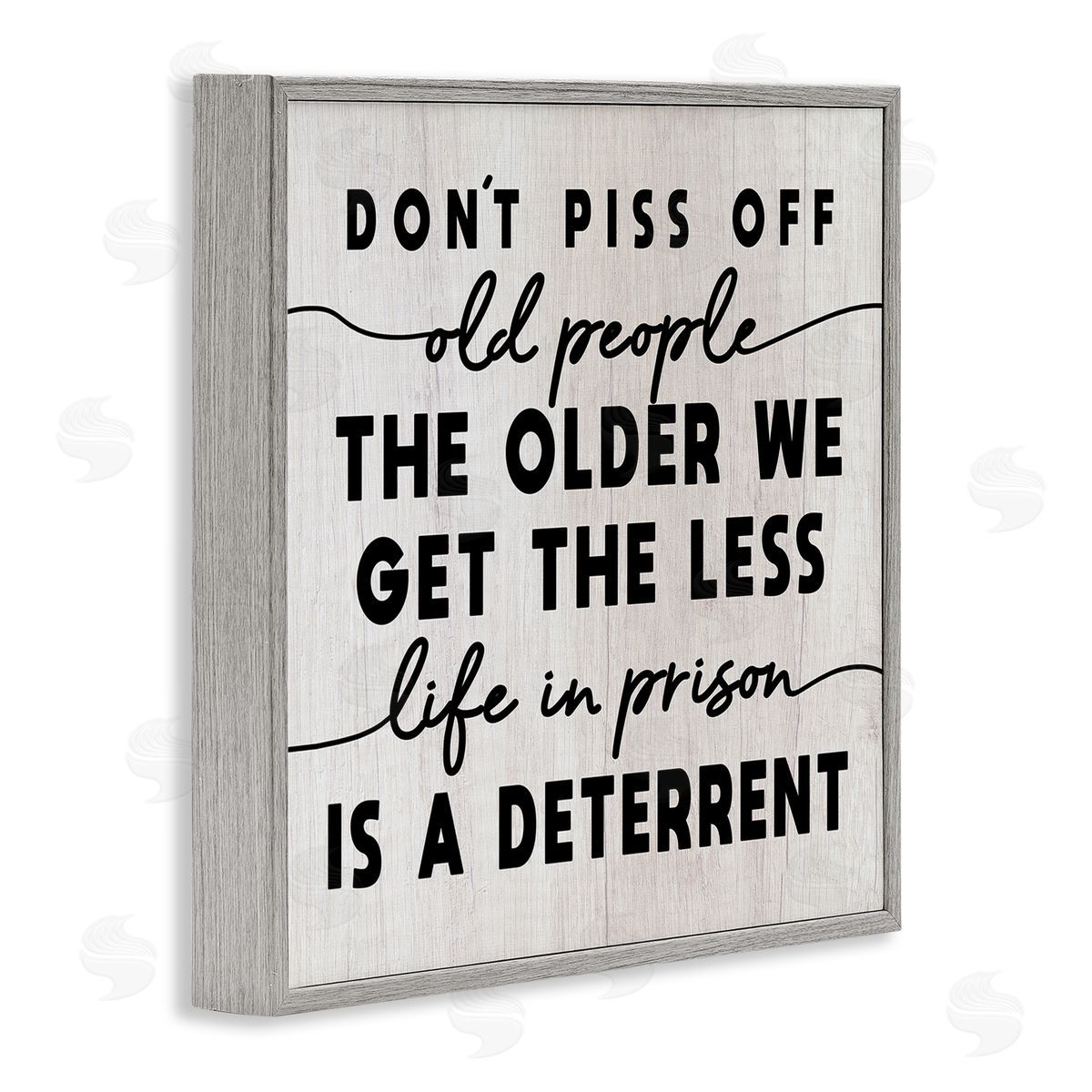 Stupell Studio Older We Get Less Life In Prison Humor Gray Framed Glicee Wall Art Print