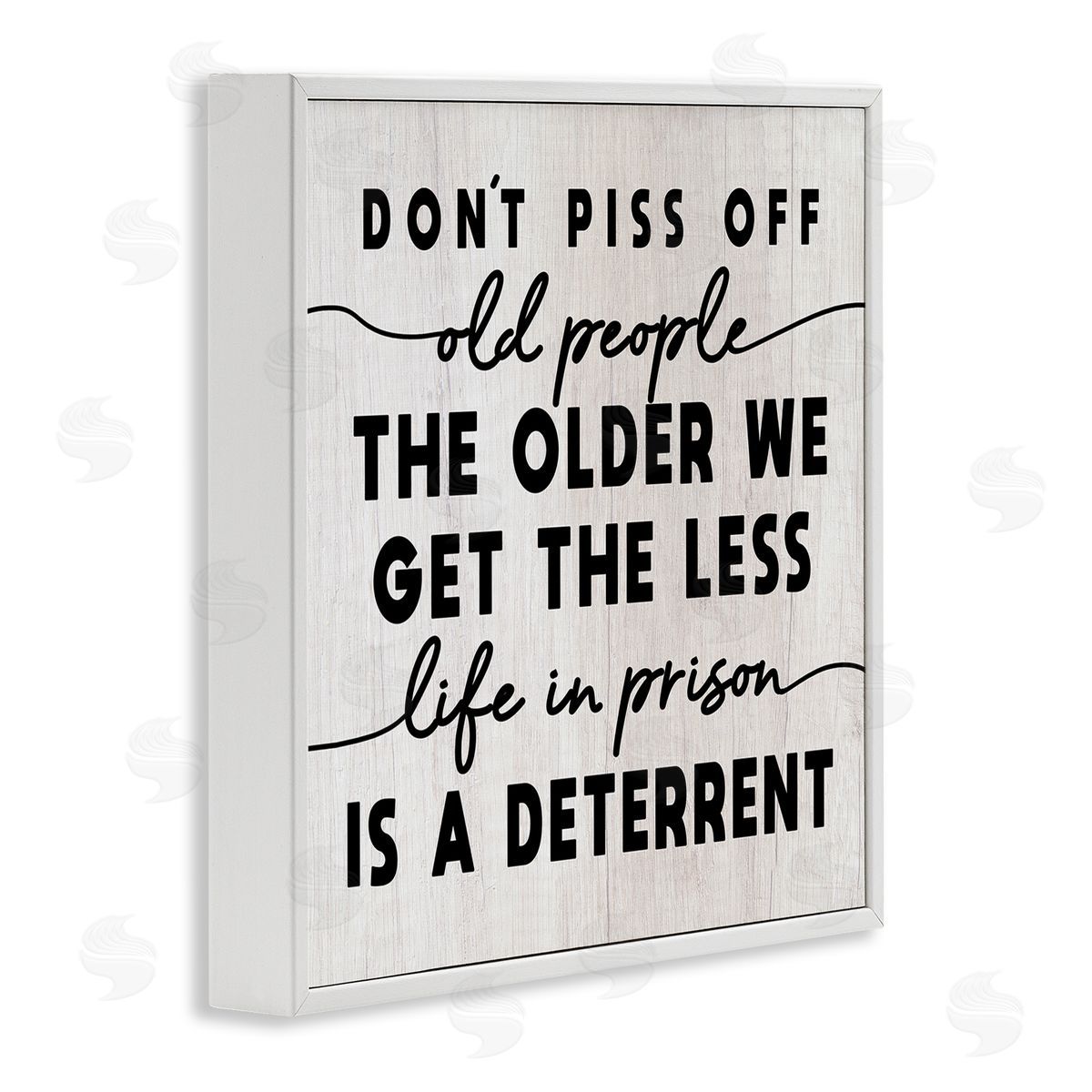 Stupell Studio Older We Get Less Life In Prison Humor White Framed Glicee Wall Art Print