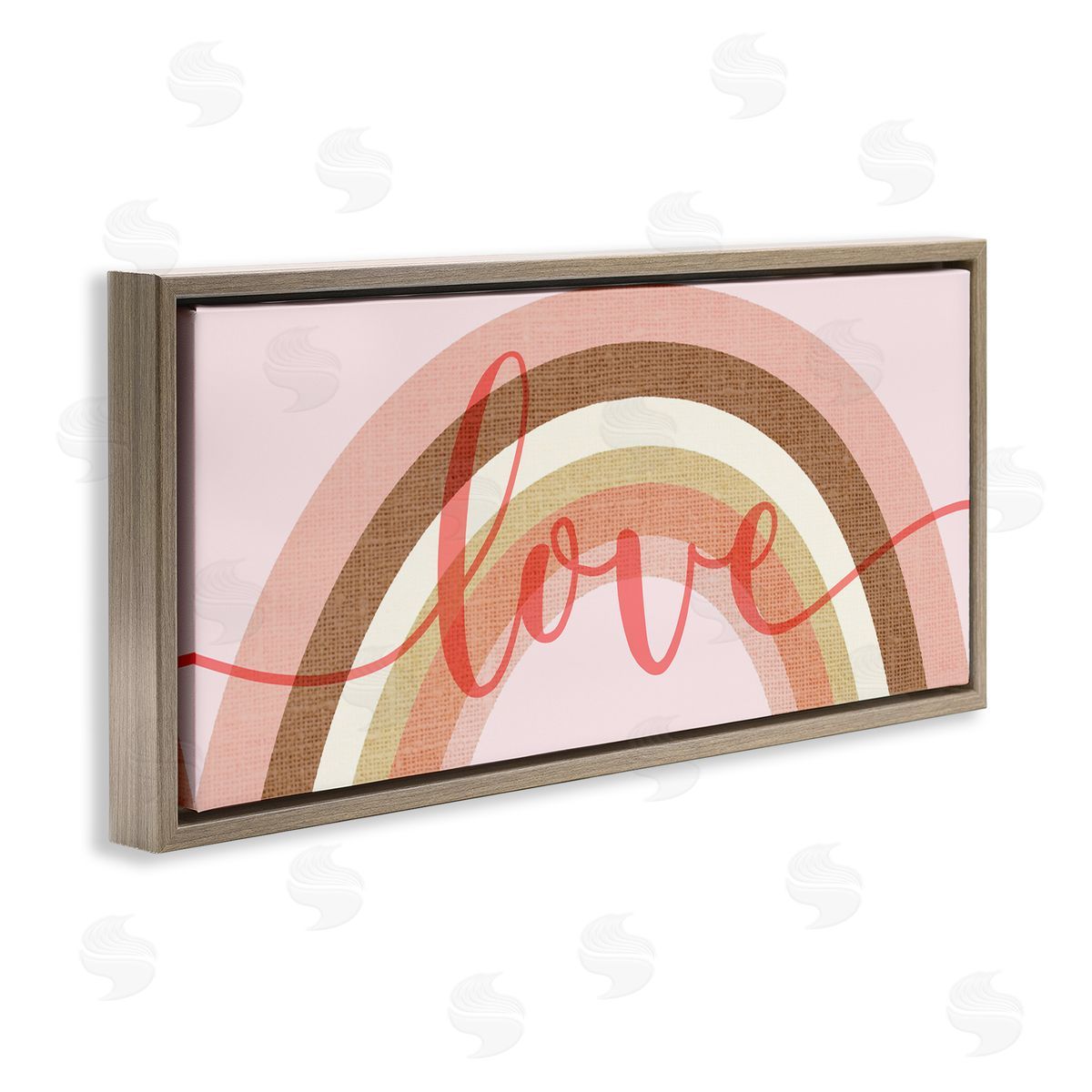 Stupell Studio Love Sentiment over Pink Desert Tone Rainbow