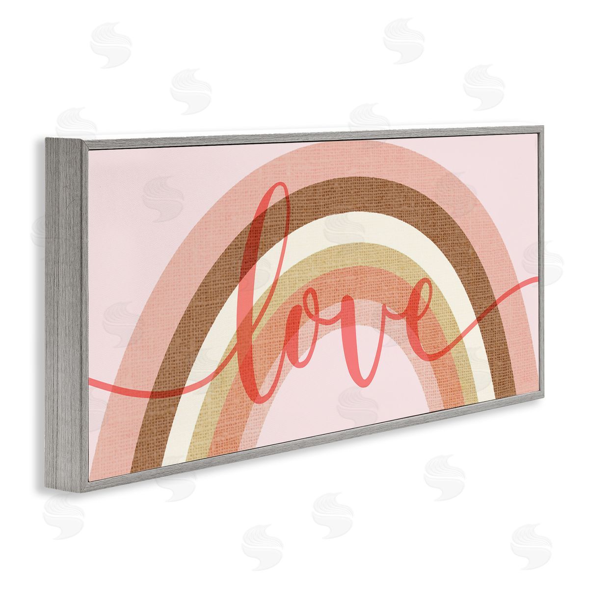 Stupell Studio Love Sentiment over Pink Desert Tone Rainbow