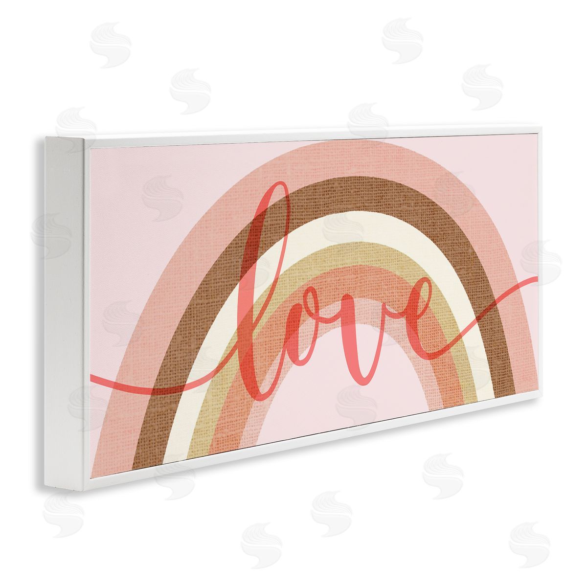 Stupell Studio Love Sentiment over Pink Desert Tone Rainbow