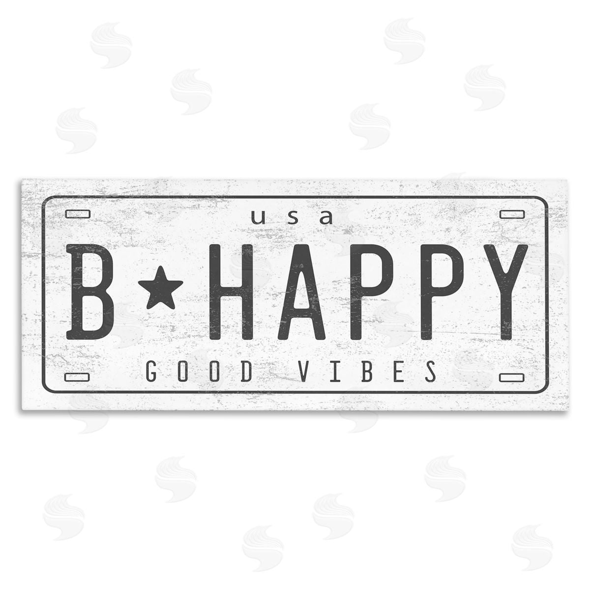 Stupell Studio B Happy Motivational Phrase Good Vibes License Plate 