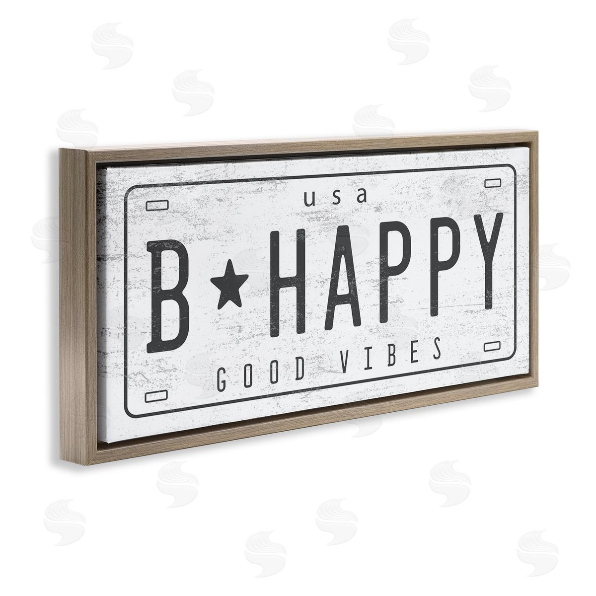 Stupell Studio B Happy Motivational Phrase Good Vibes License Plate 