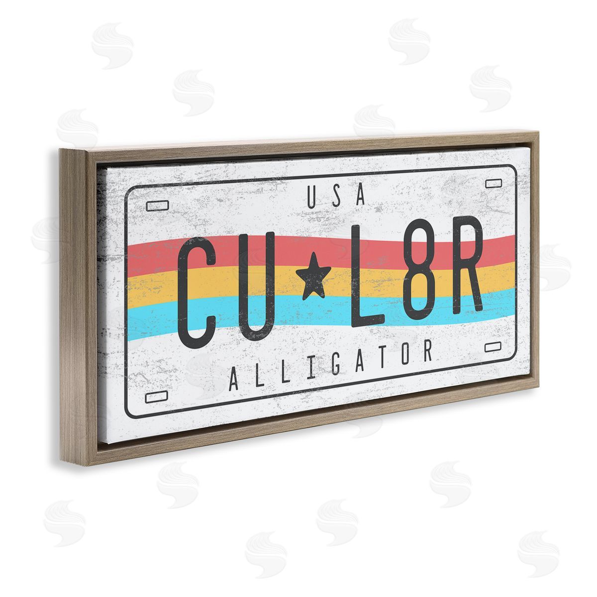 Stupell Studio CU L8R Alligator Rainbow License Plate Humor