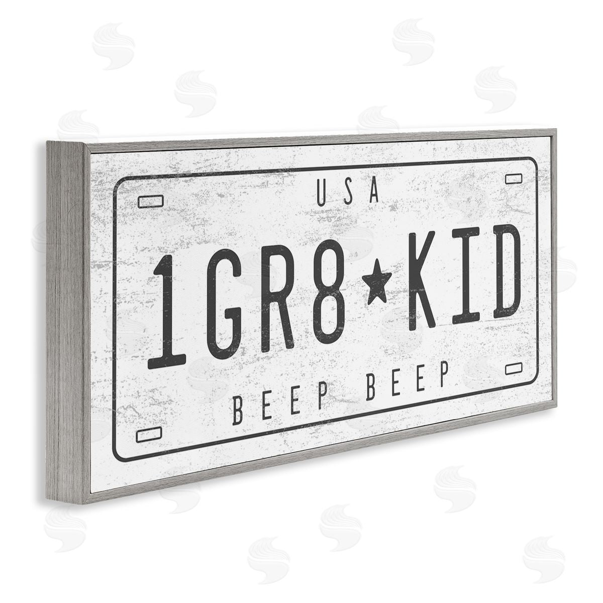 Stupell Studio One Great Kid Phrase Vintage Car License Plate