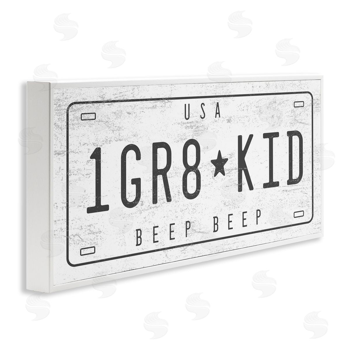 Stupell Studio One Great Kid Phrase Vintage Car License Plate