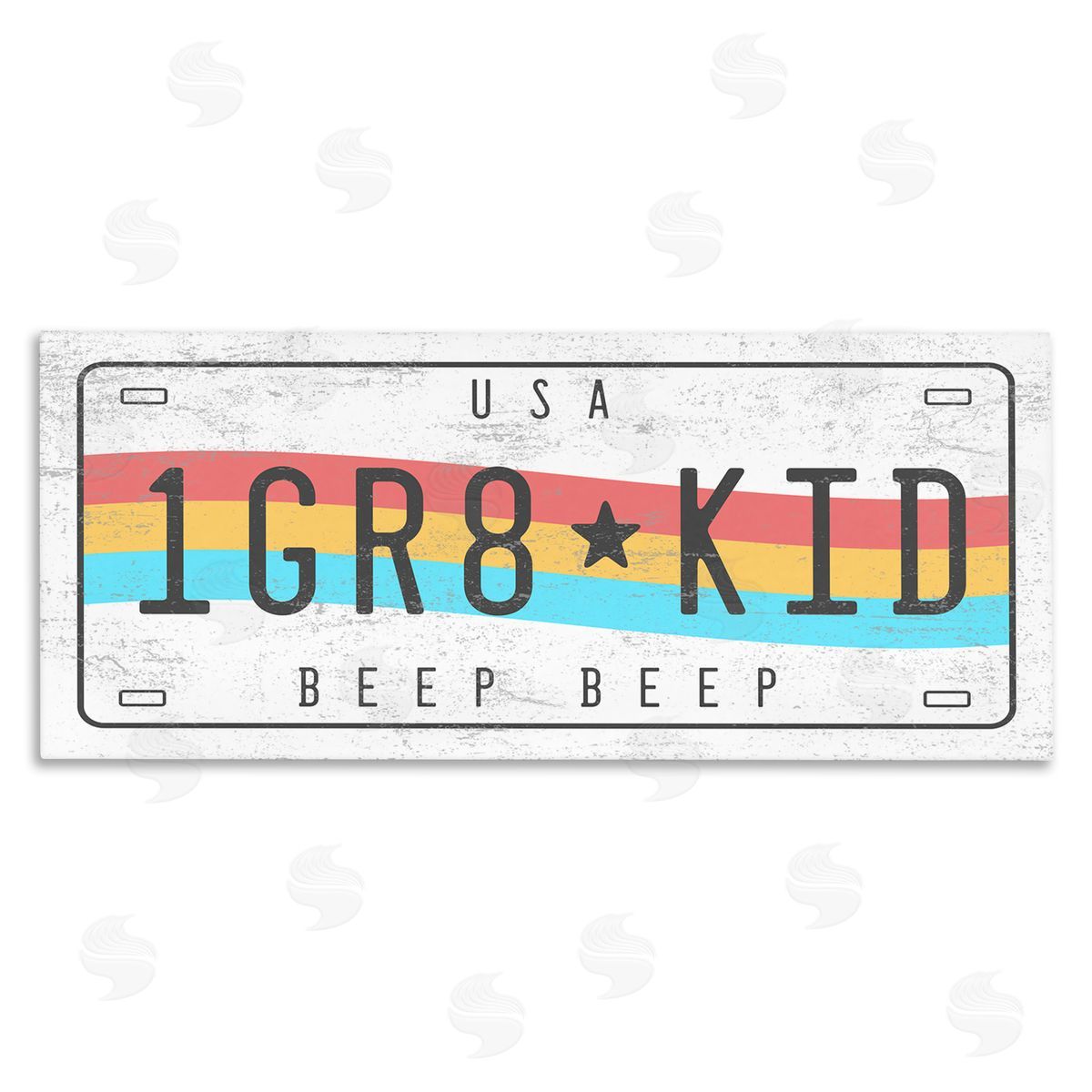 Stupell Studio 1 GR8 KID Rainbow Car License Plate