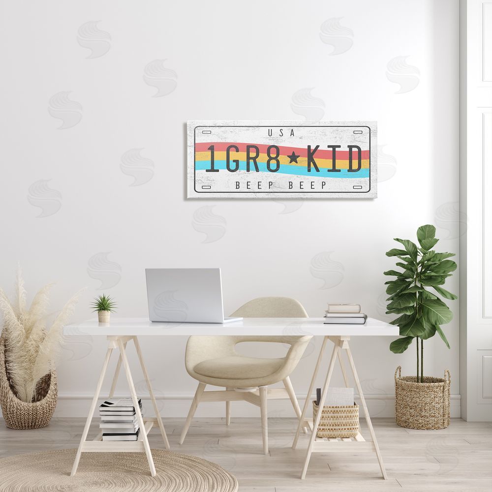 Stupell Studio 1 GR8 KID Rainbow Car License Plate