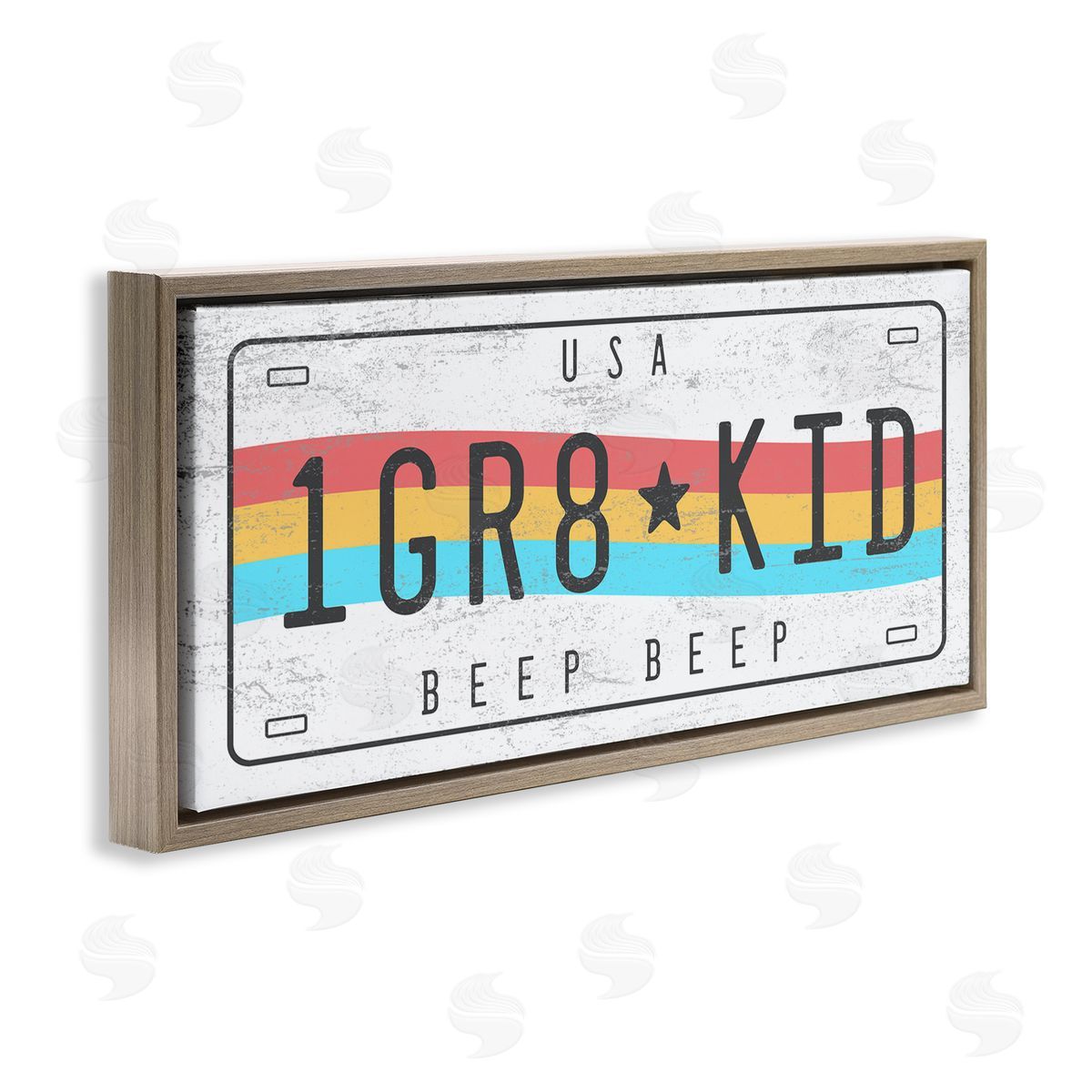 Stupell Studio 1 GR8 KID Rainbow Car License Plate