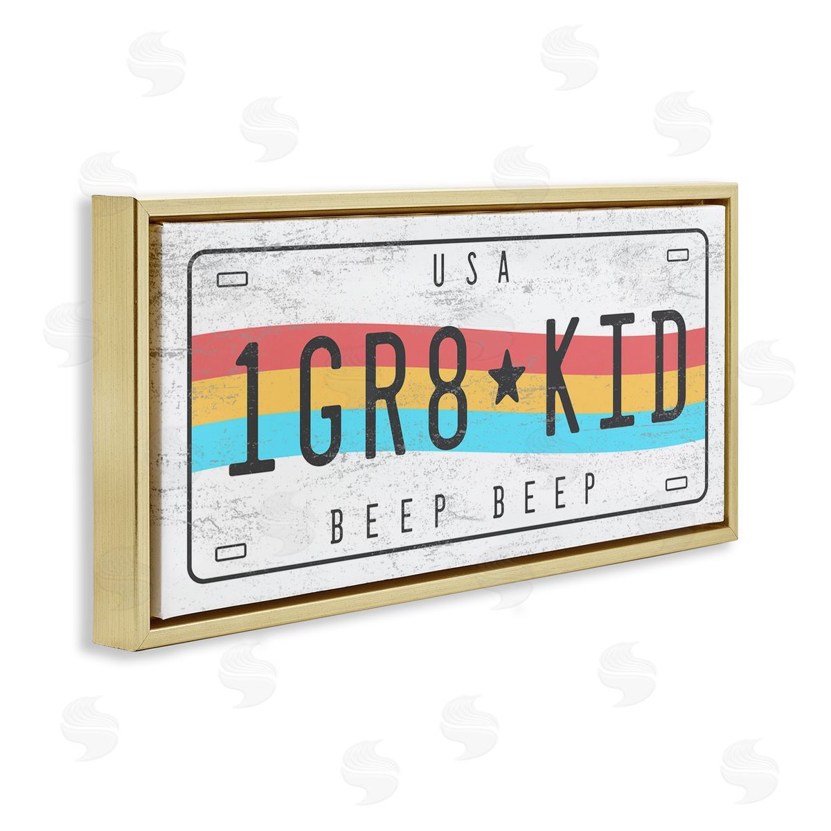 Stupell Studio 1 GR8 KID Rainbow Car License Plate