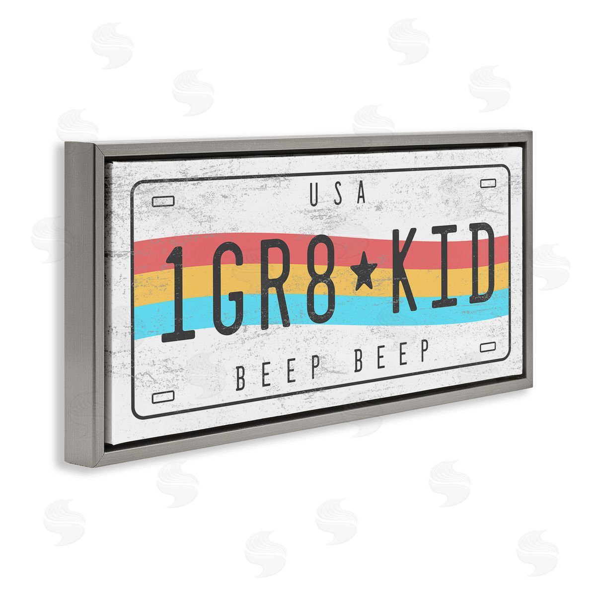 Stupell Studio 1 GR8 KID Rainbow Car License Plate