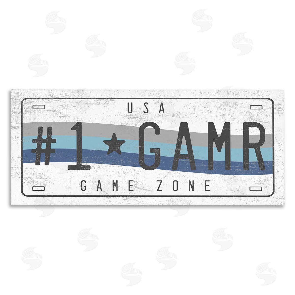 Stupell Studio #1 GAMR Blue Wave Rainbow License Plate