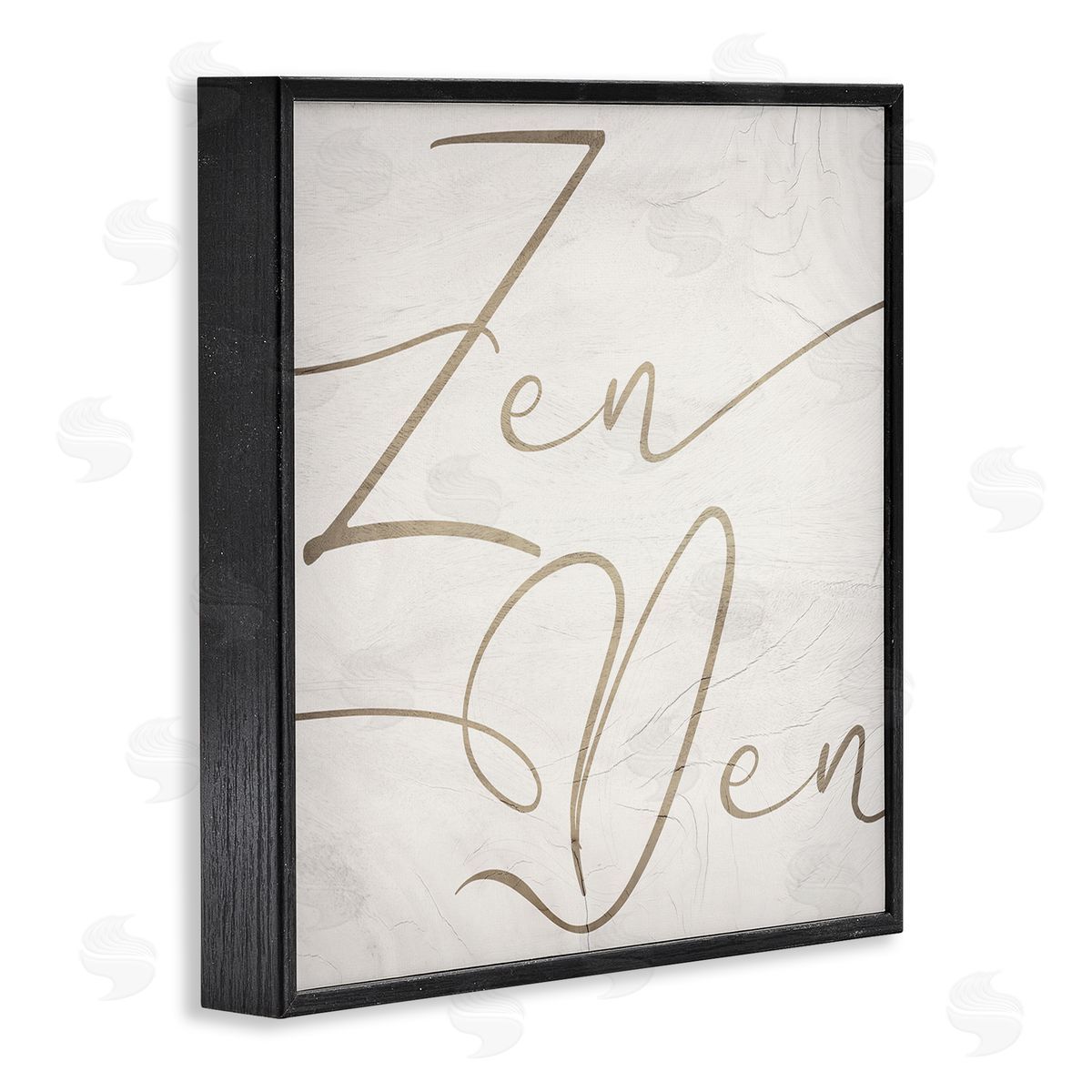 Stupell Studio Zen Den Phrase Minimal Rustic Cursive Typography Black Framed Glicee Wall Art Print