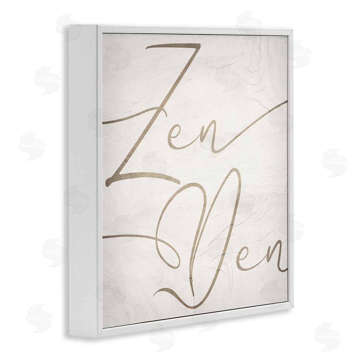 Stupell Studio Zen Den Phrase Minimal Rustic Cursive Typography White Framed Glicee Wall Art Print