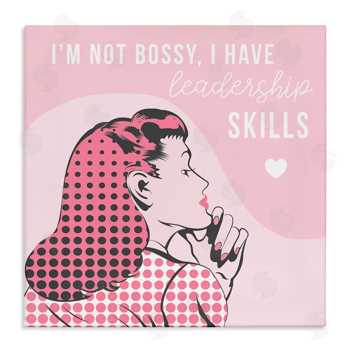 Stupell Studio I'm Not Bossy Leadership Phrase Retro Pop Female Stretched Canvas Wall Art Print