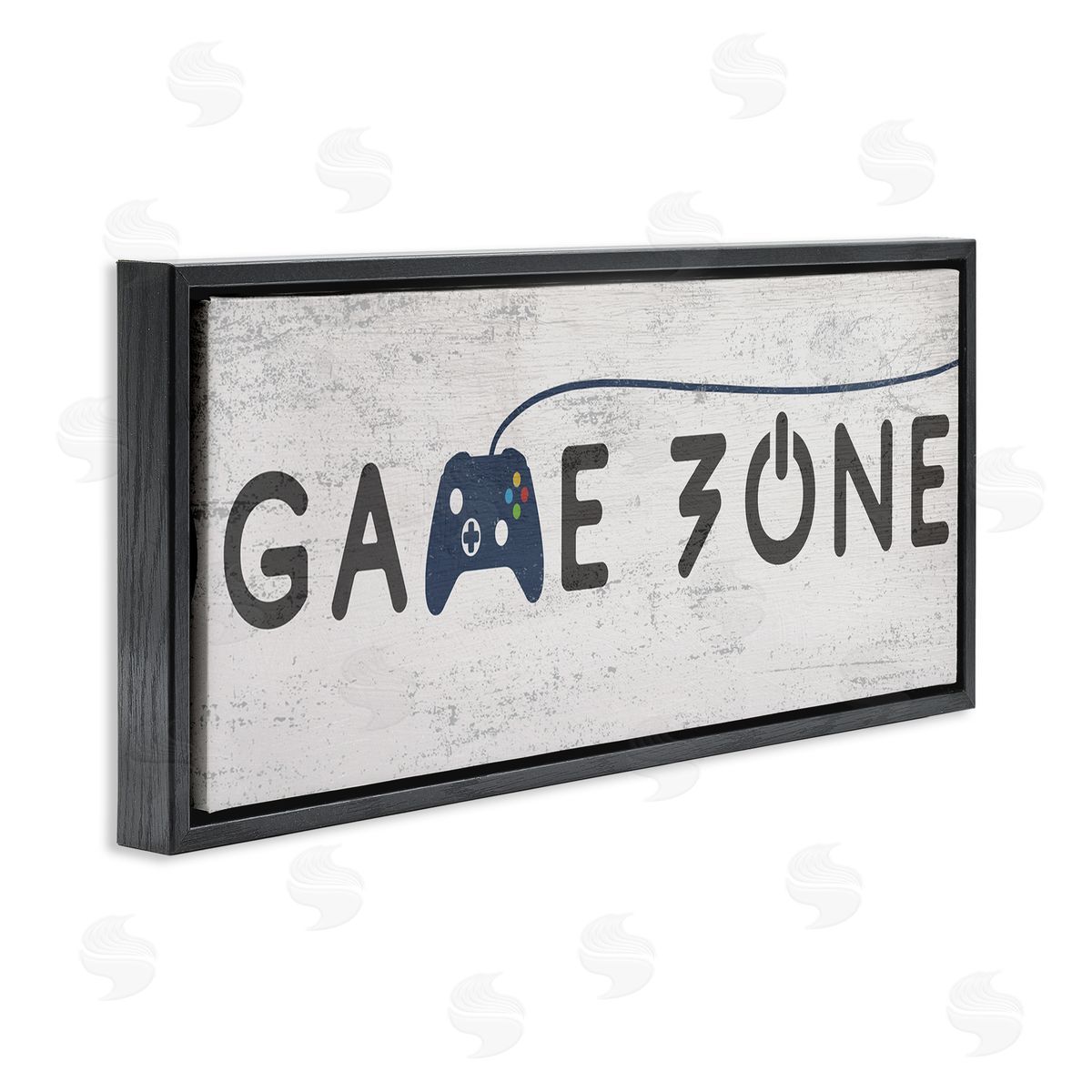 Stupell Studio Game Zone Video Gamer Phrase Rustic Blue Controller