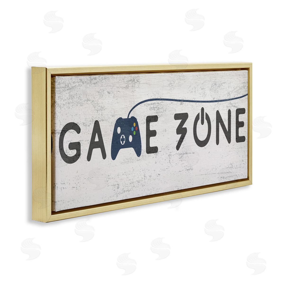 Stupell Studio Game Zone Video Gamer Phrase Rustic Blue Controller