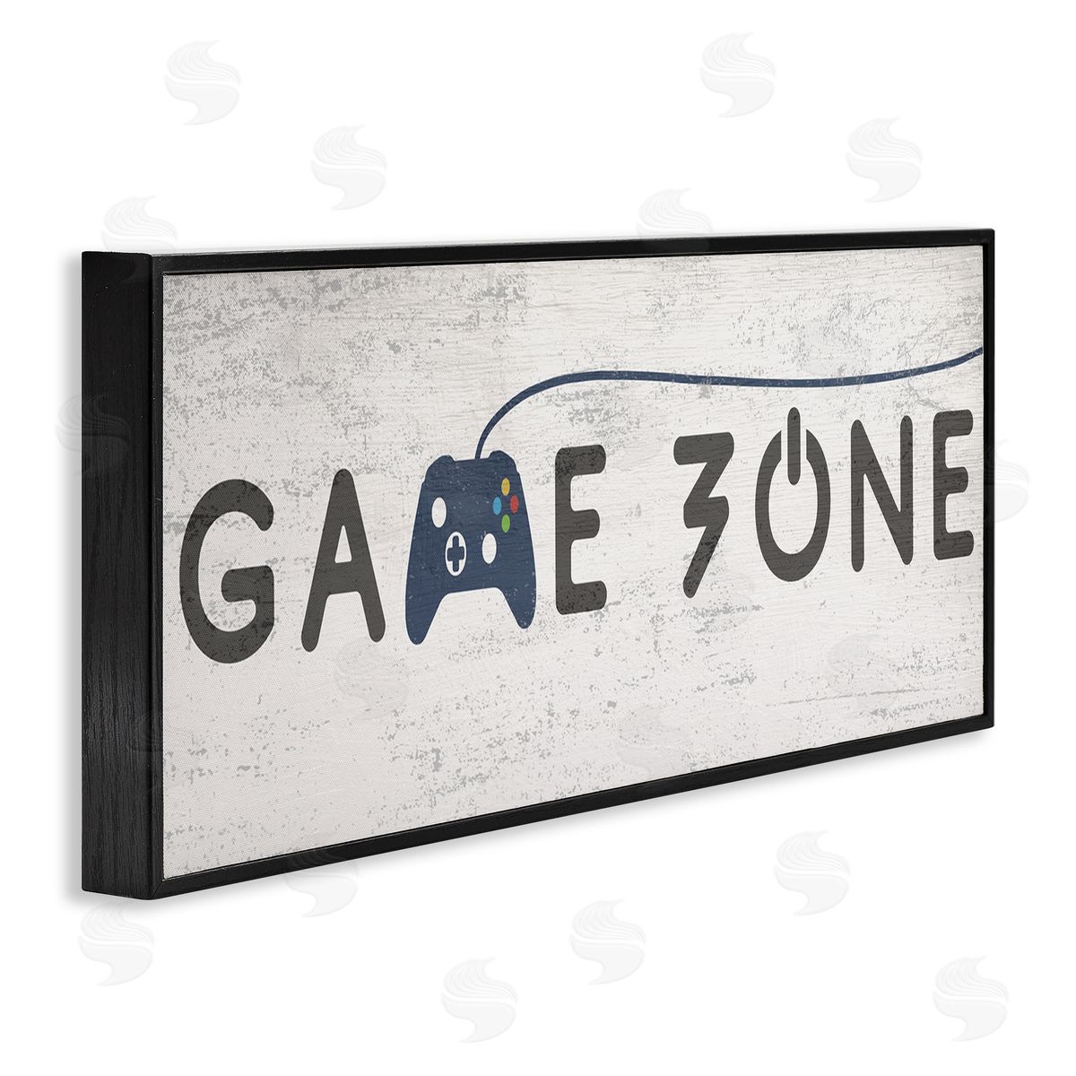Stupell Studio Game Zone Video Gamer Phrase Rustic Blue Controller