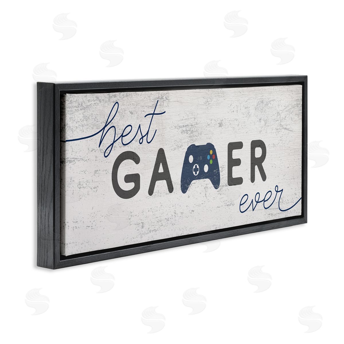 Stupell Studio Best Gamer Ever Video Game Sign Blue Controller