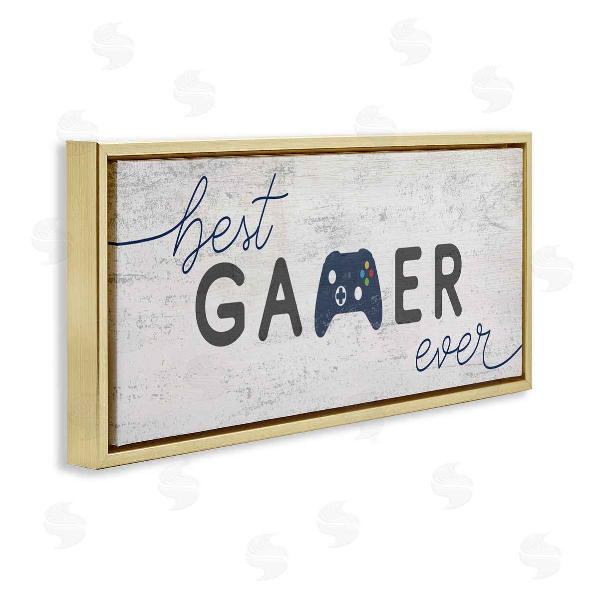Stupell Studio Best Gamer Ever Video Game Sign Blue Controller