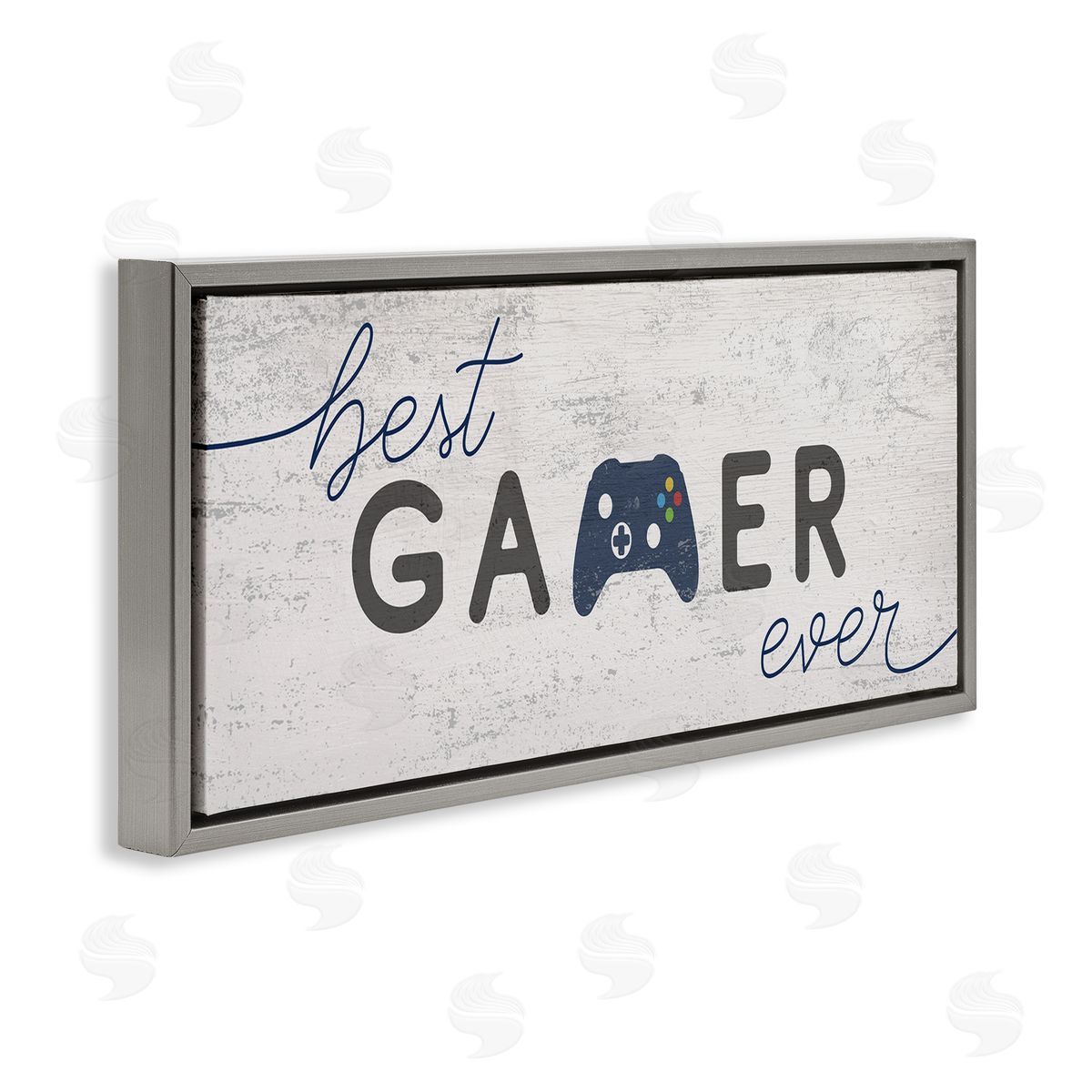 Stupell Studio Best Gamer Ever Video Game Sign Blue Controller