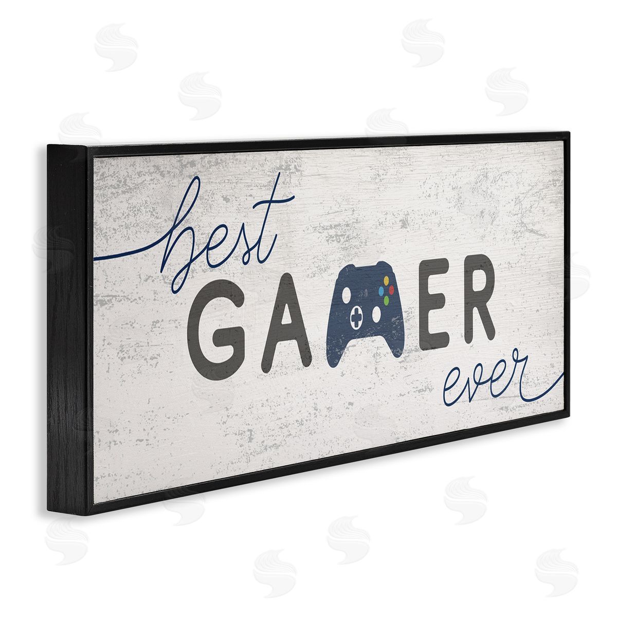 Stupell Studio Best Gamer Ever Video Game Sign Blue Controller