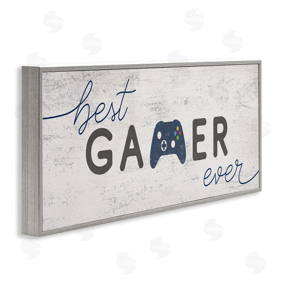Stupell Studio Best Gamer Ever Video Game Sign Blue Controller