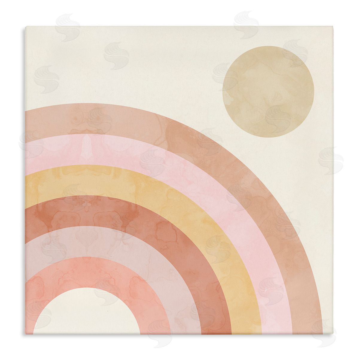 Stupell Studio Pink Desert Rainbow Rising Sun Geometric Arches Stretched Canvas Wall Art Print