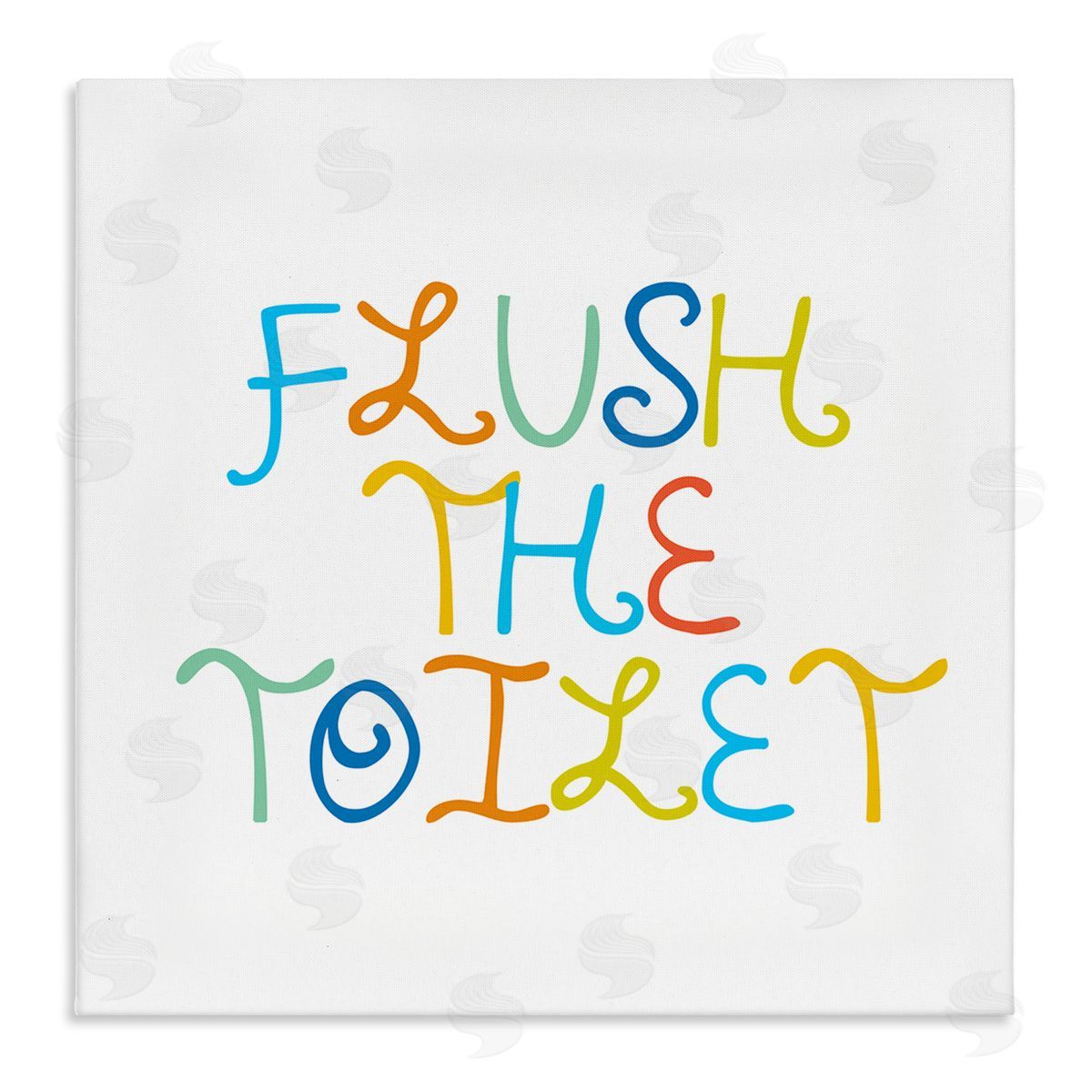 Stupell Studio Playful Kids Bathroom Sign Flush The Toilet Rules Stretched Canvas Wall Art Print
