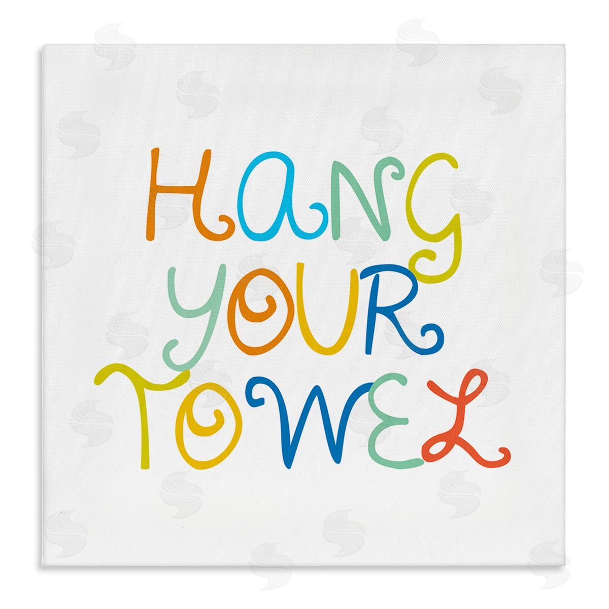 Stupell Studio Playful Children's Bathroom Rules Hang Your Towel Phrase Stretched Canvas Wall Art Print