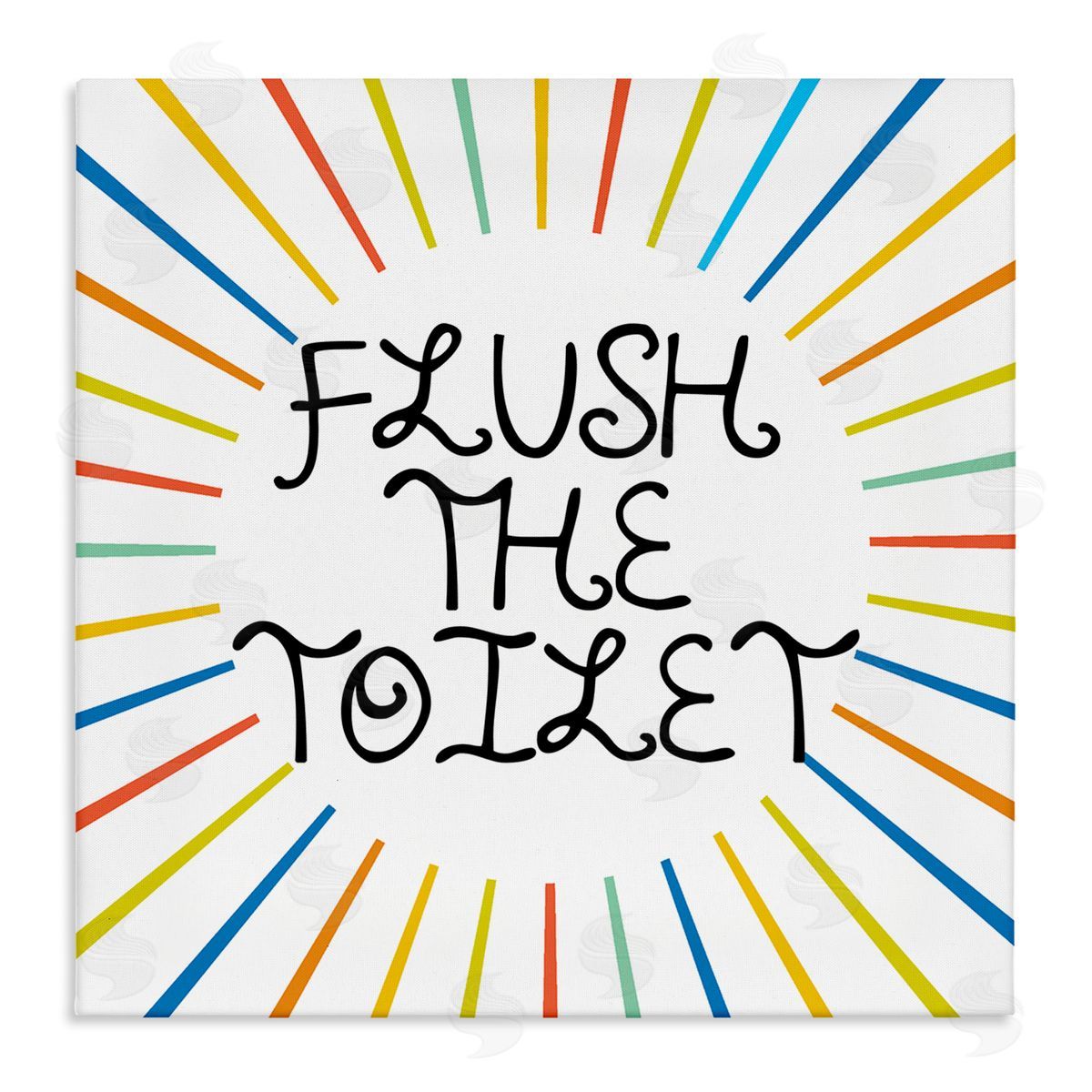 Stupell Studio Kids' Flush The Toilet Bathroom Rules Rainbow Stripes Stretched Canvas Wall Art Print