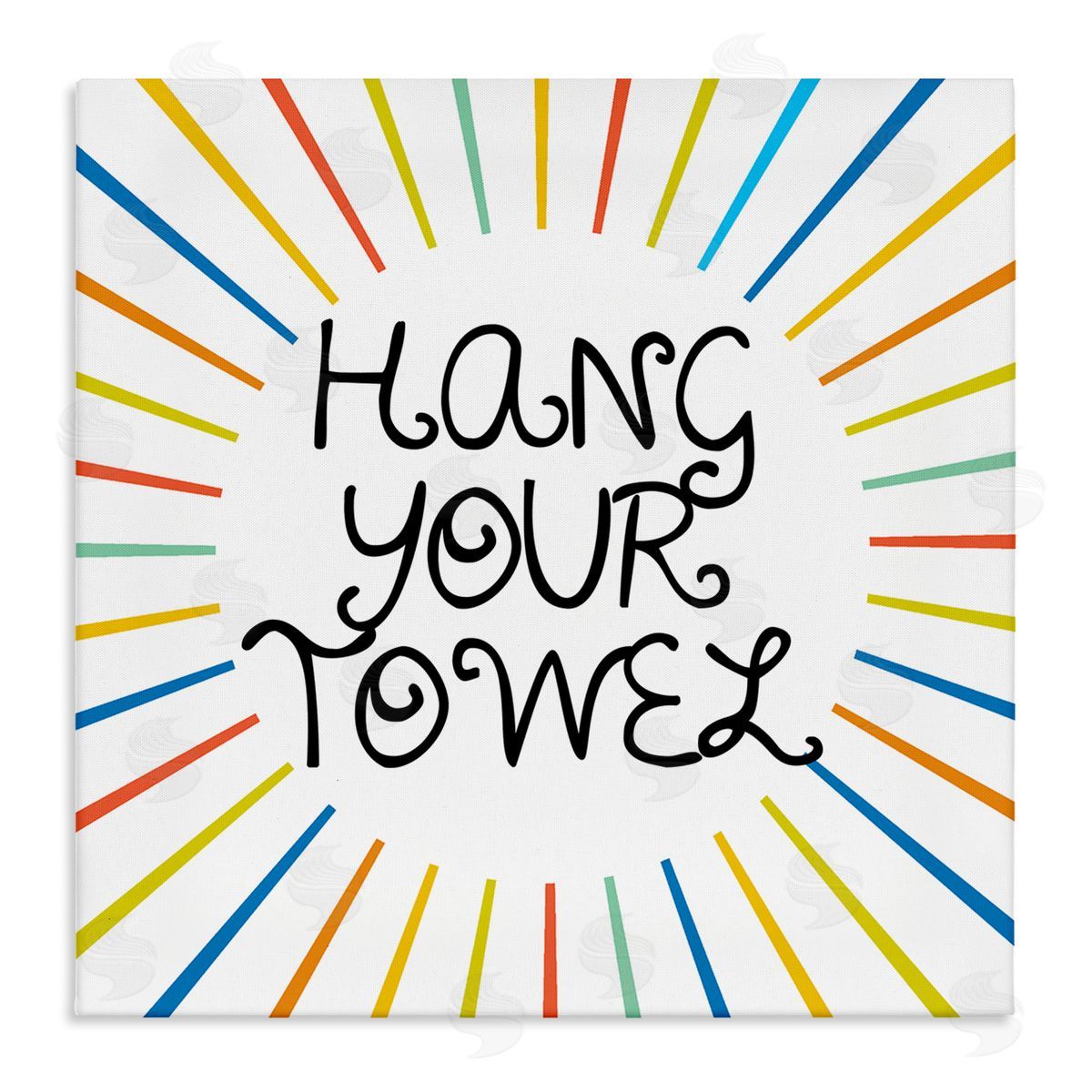 Stupell Studio Kids' Hang Your Towel Bathroom Rules Rainbow Stripes Stretched Canvas Wall Art Print