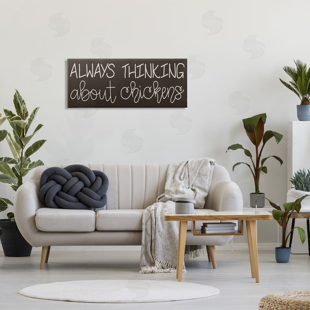 Stephanie Dicks Always Thinking About Chickens Phrase Minimal Farm Typography