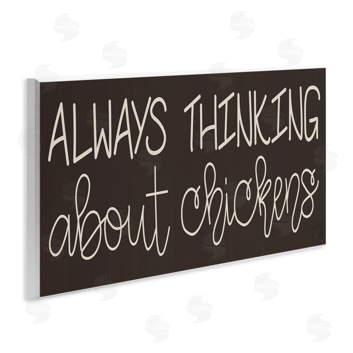 Stephanie Dicks Always Thinking About Chickens Phrase Minimal Farm Typography