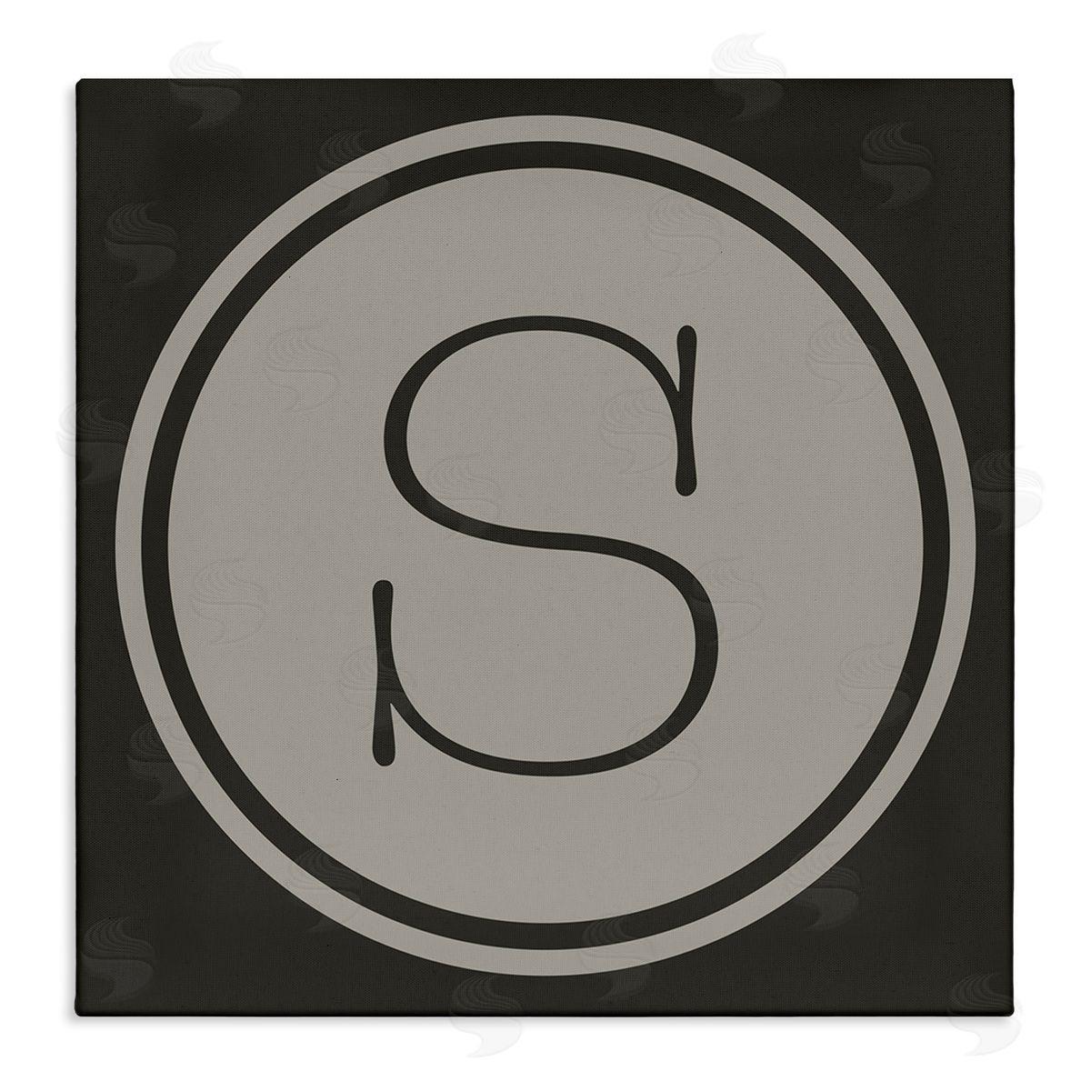 Ziwei Li Modern S Initial Elevator Key Circular Shape Stretched Canvas Wall Art Print